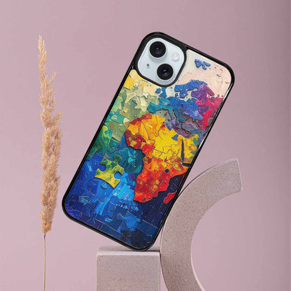 iPhone 15 Plus Case — Autism Puzzle Pieces Puzzle Piece Pattern, Original Design Phone Case