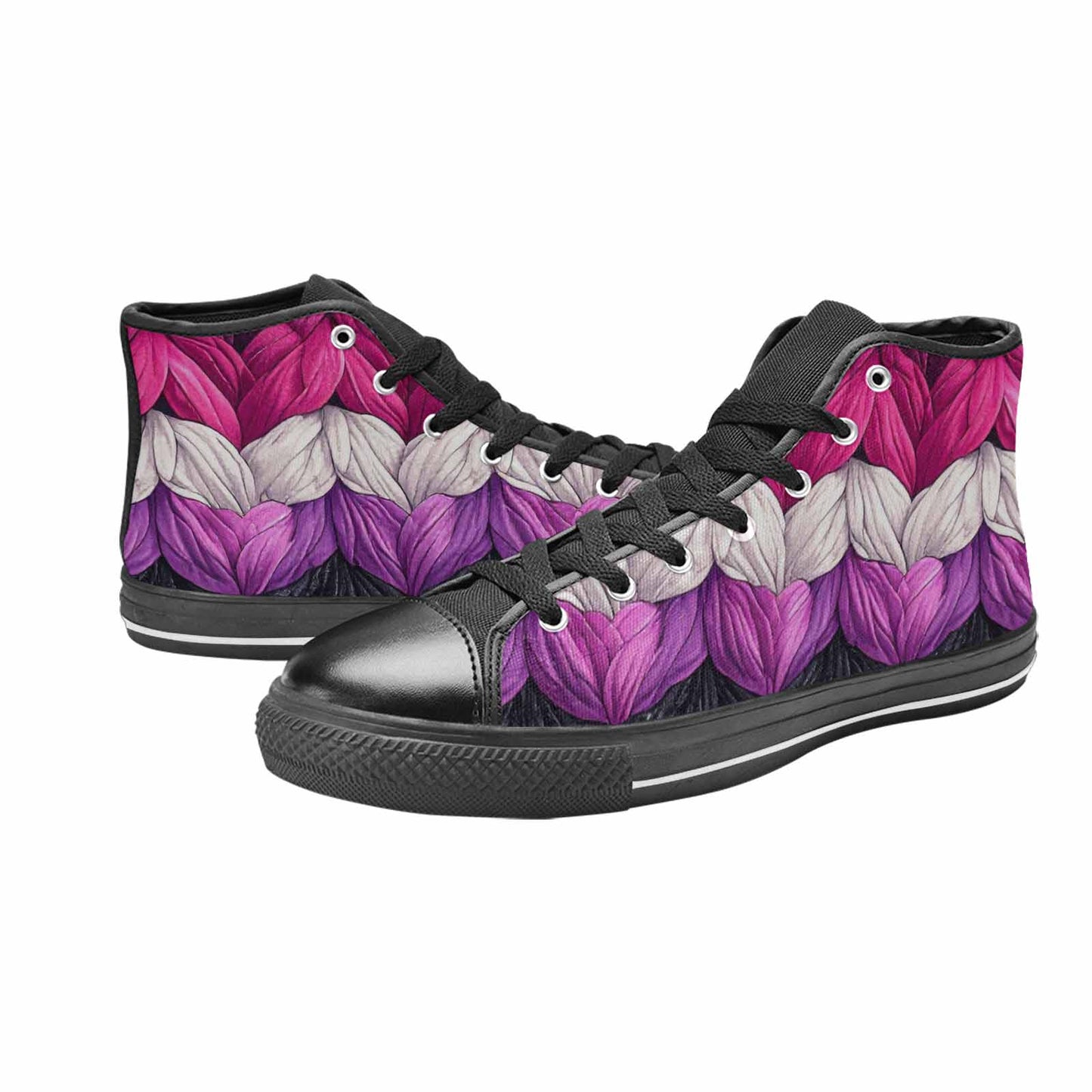 MEN'S Genderfluid Flag Color High Top Canvas Cottagecore Custom Shoes