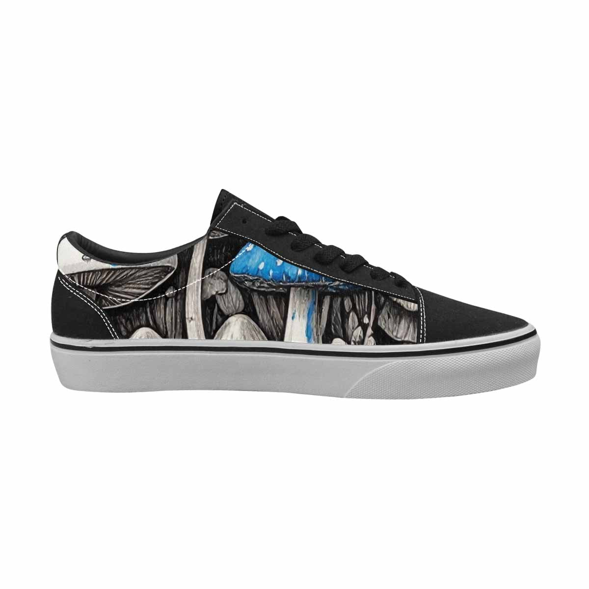 WOMEN'S Mushrooms (general) Lace-Up Canvas Kaleidoscope Sneakers