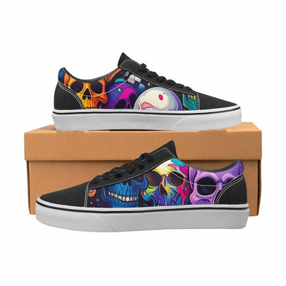 WOMEN'S Skeleton People Face Canvas Lace-Up Cottagecore Custom Sneakers