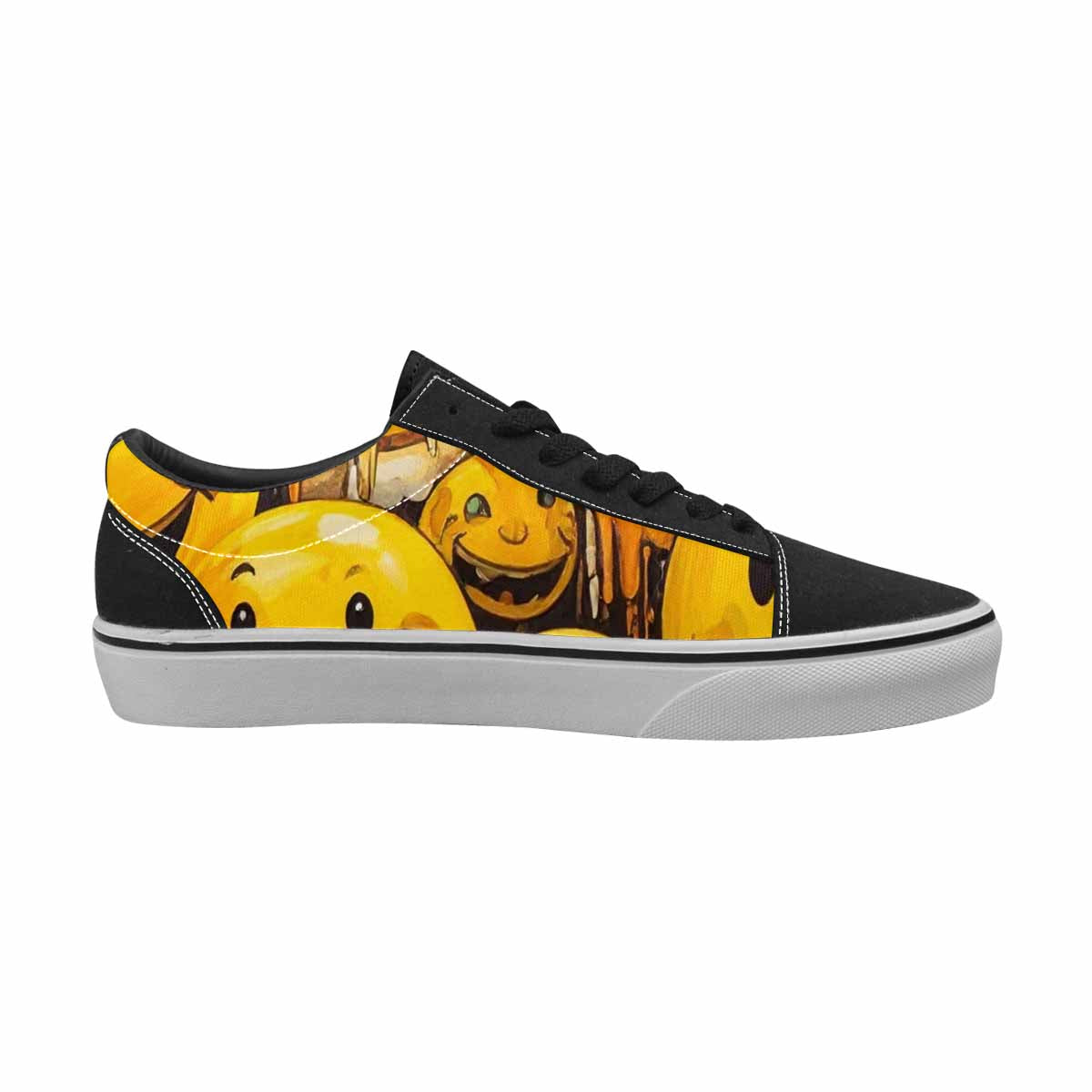 WOMEN'S Melting Moon Smiley — Lace-Up Canvas Surreal Shoes