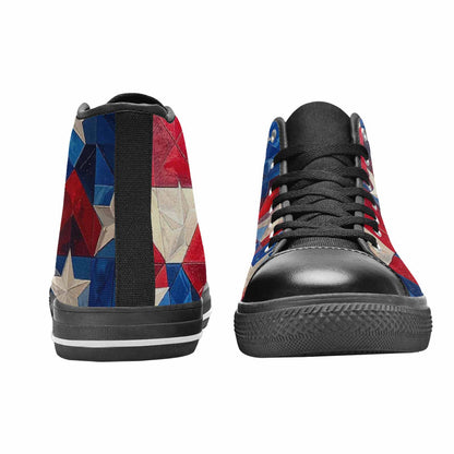 MEN'S American Flag Stars High Top Canvas Vivid Sneakers