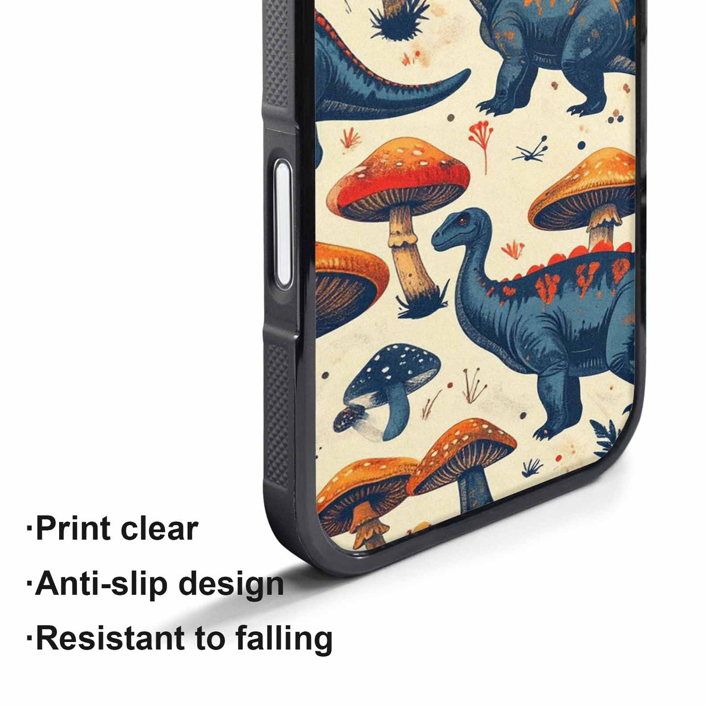 iPhone 17 Pro Max Case — Vintage Dinosaurs Mushroom Retro Vintage, Personalized Phone Case