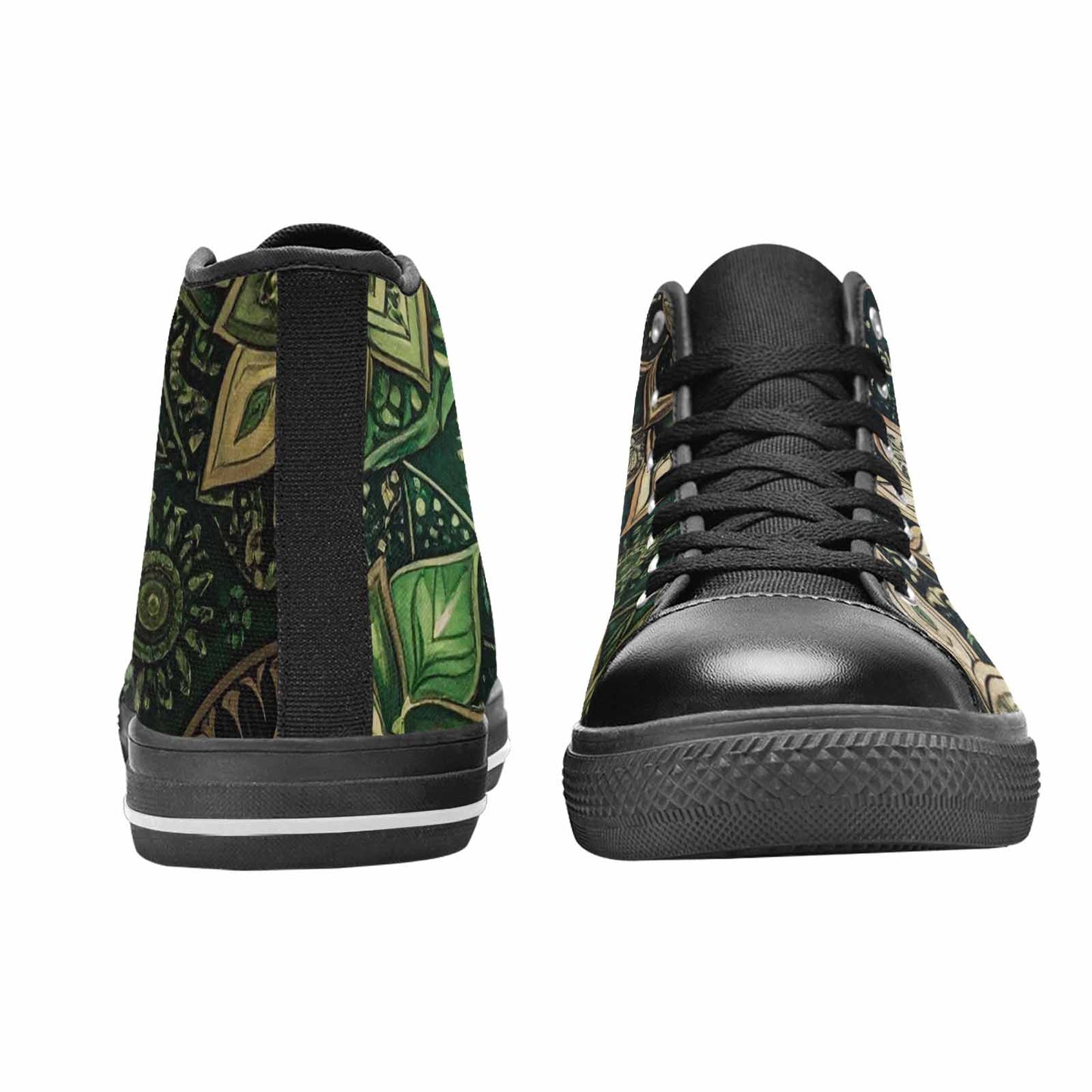 WOMEN'S Mandala High Top Canvas Neon Fantasy Shoes
