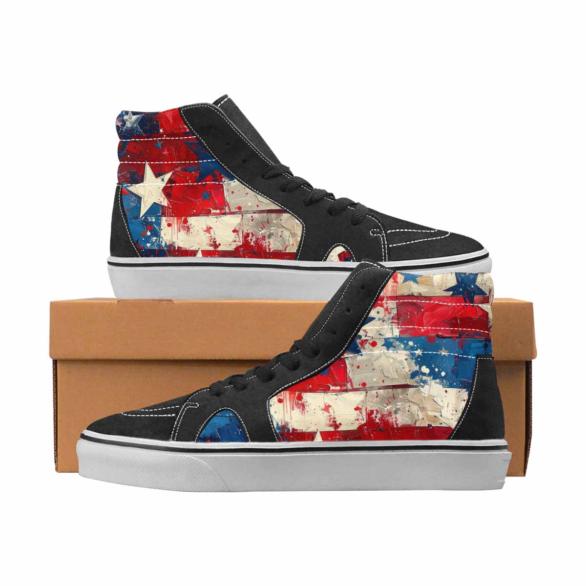 WOMEN'S Patriotic High Top Canvas Custom Design Vivid Custom Kicks