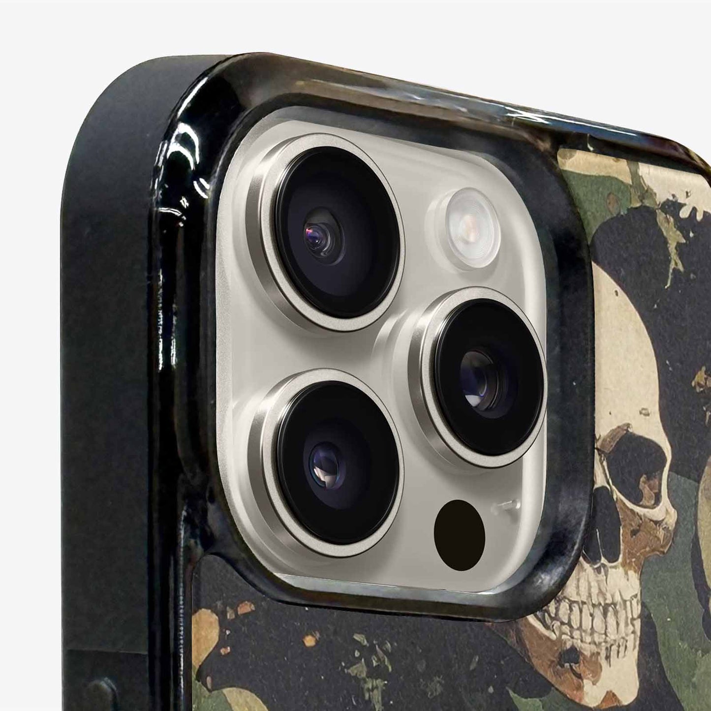 iPhone 16 Pro Case — Military Camo Texture Combined With Distressed, Personalized Phone Case