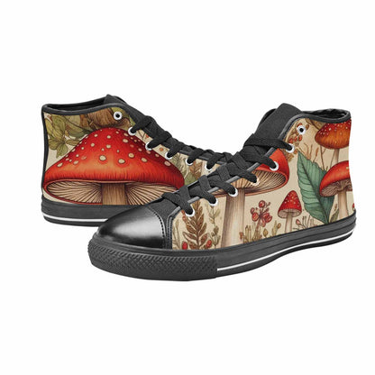 MEN'S Mushroom High Top Canvas Vibrant Chaos Sneakers