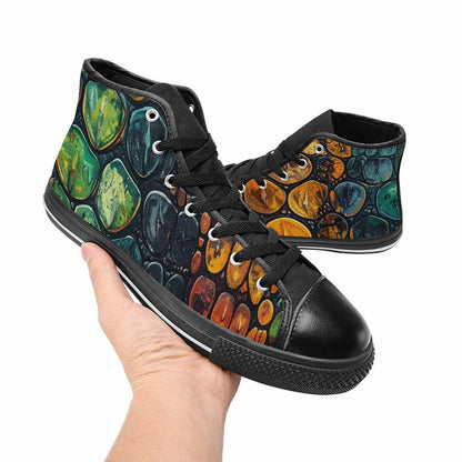 MEN'S Snake Skin Reptile High Top Canvas Aesthetic Custom Sneakers