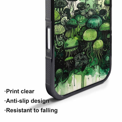iPhone 17 Pro Case — Sea Creature Burst Black Green Original, Unique Phone Case Design