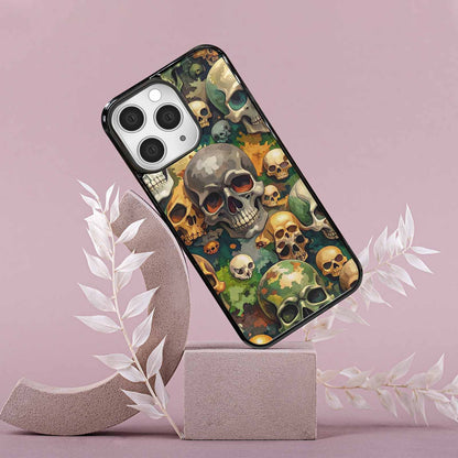 iPhone 15 Pro Max Case — Skulls Camoskulls Pattern Hu Avd, Custom Print Case Cover