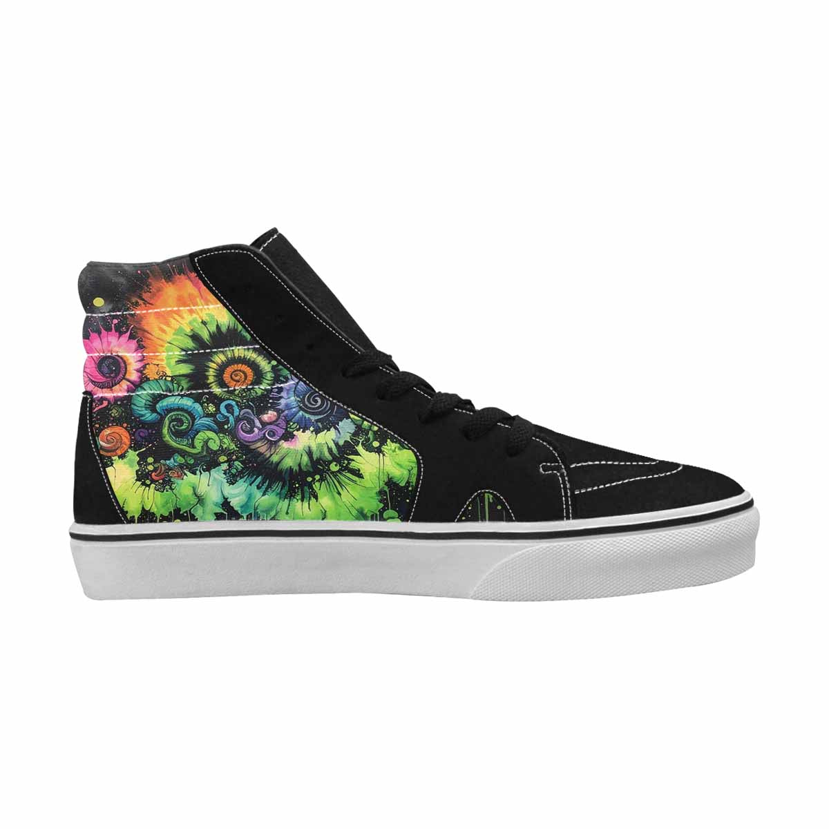 MEN'S Tie High Top Canvas Kaleidoscope Custom Sneakers