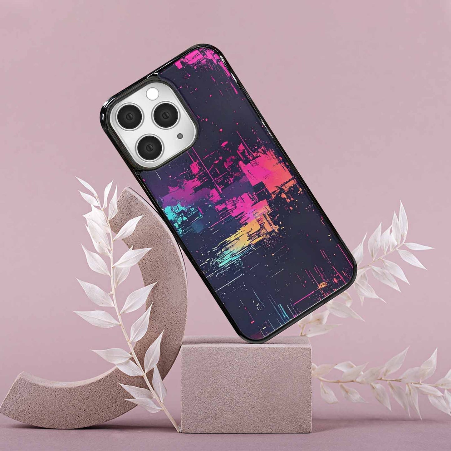 iPhone 15 Pro Max Case — Glitch Dark Art Seamless Pattern Vibrant, Unique Phone Case Design