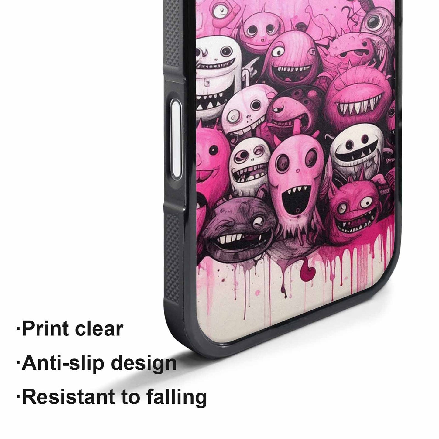 iPhone 17 Pro Max Case — Black &amp; Pink Ink Cartoon Cute, Personalized Phone Case