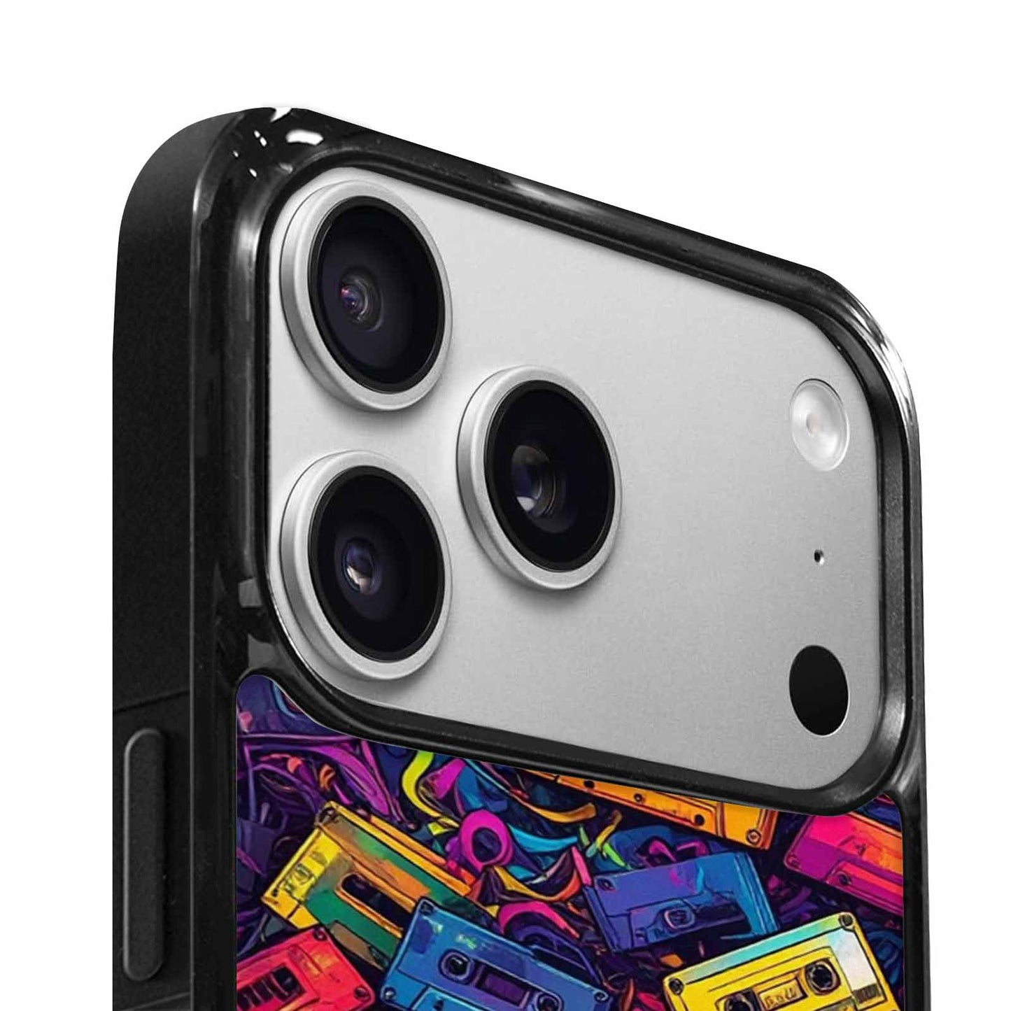 iPhone 17 Pro Case — Retro Cassette Tape Pattern Hundreds Retro, Unique Phone Case Design