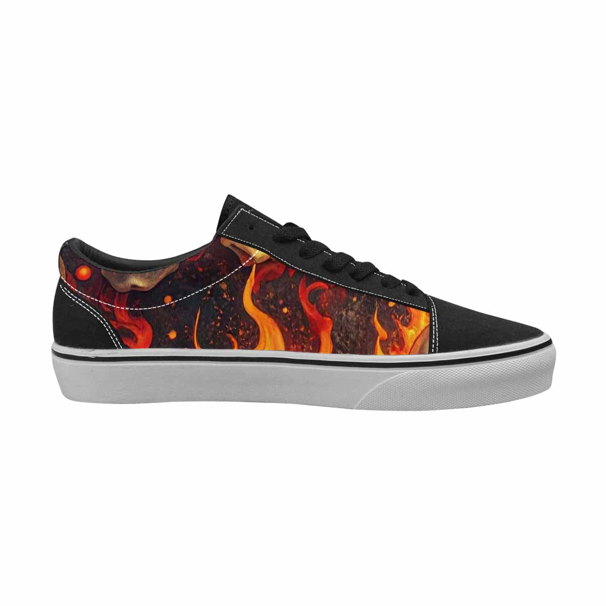 WOMEN'S Skulls - Flaming Canvas Lace-Up Y2K Shoes