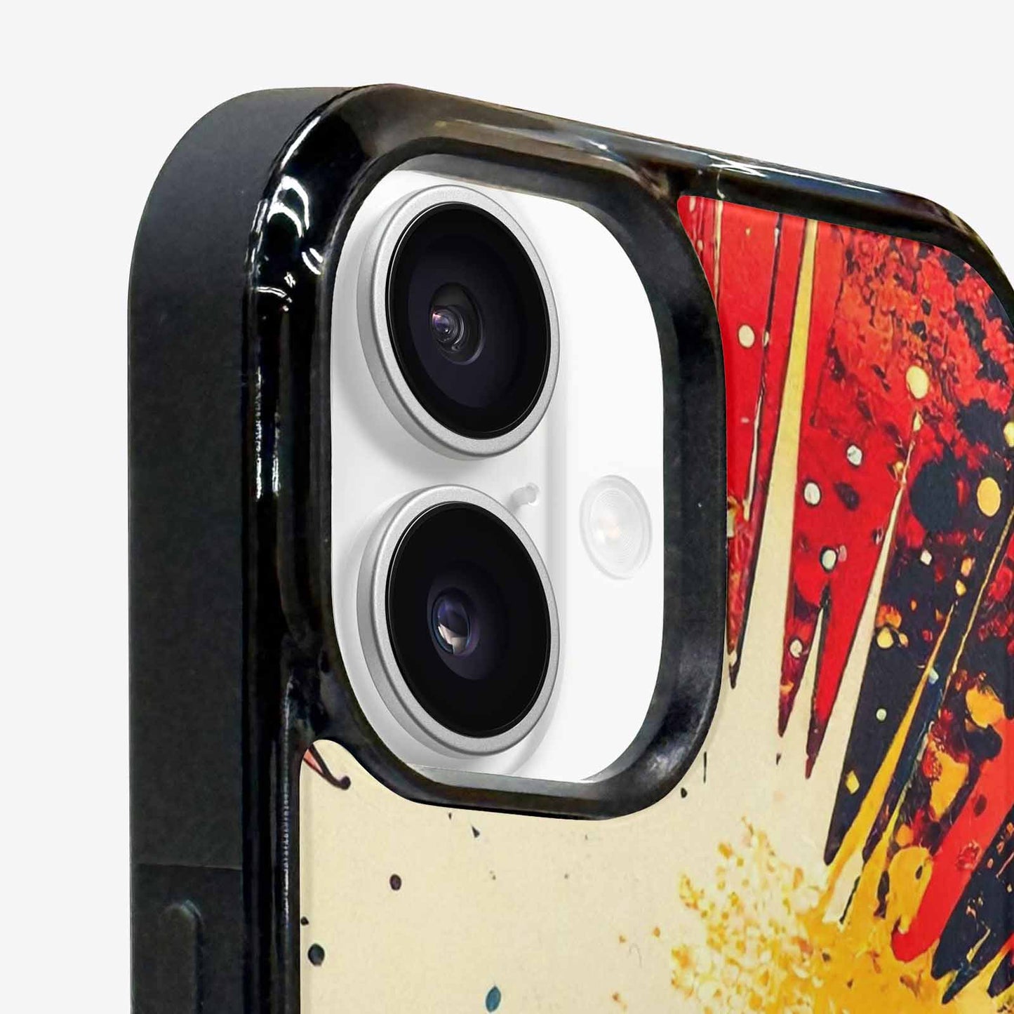 iPhone 16 Plus Case — Comic Halftone Comic Bursts Pattern Hundreds, Custom Made Phone Cover