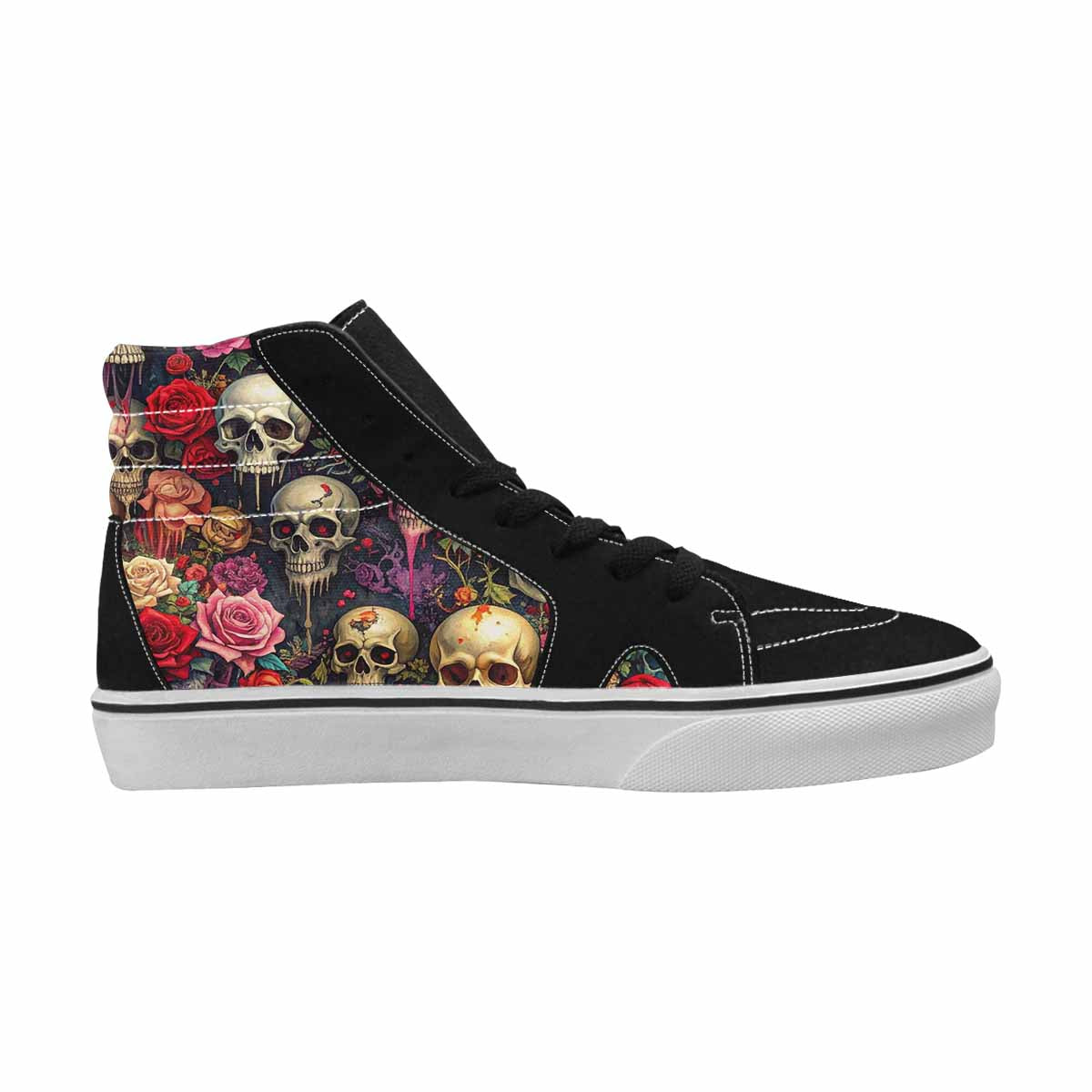 MEN'S Skulls High Top Canvas Unique Print Wallpaper Art Custom Sneakers