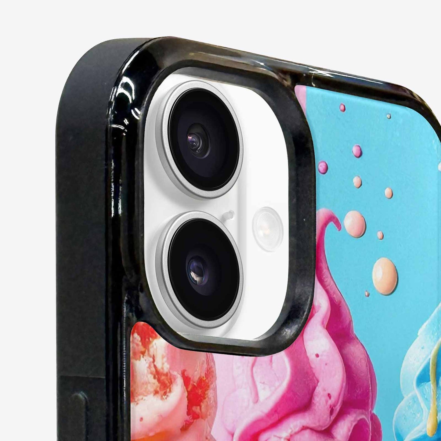 iPhone 16 Plus Case — Collage Of Overlapping Waffle Cones Icecream, Custom Print Case Cover