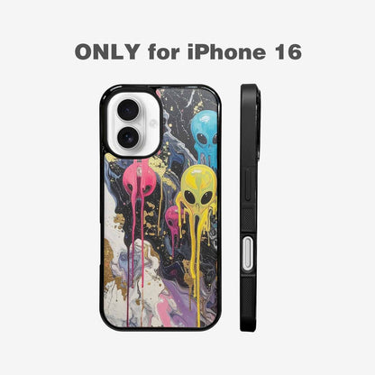 iPhone 16 Case — Aliens Marblemelting Aliens Pa Mif, Custom Print Case Cover