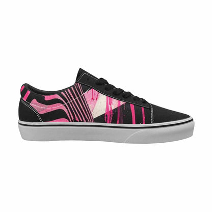 WOMEN'S Zebra Stripe Burst Lace-Up Canvas Dark Academia Custom Sneakers