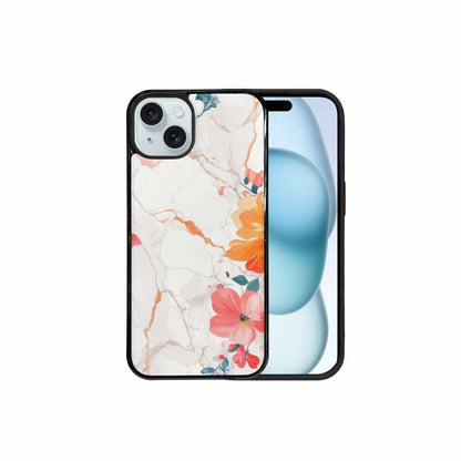 iPhone 15 Plus Case — Marble Floral, Custom Printed Phone Case