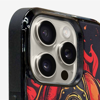 iPhone 16 Pro Max Case — Firefighter Pattern Flames Axes Helmets Seamless, Custom Art Phone Cover