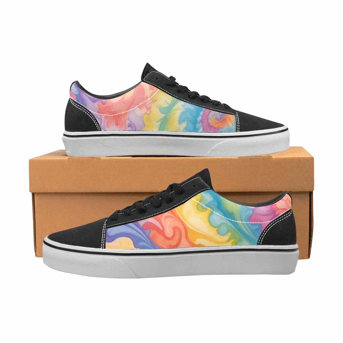 WOMEN'S Tie Dye Swirls Tie Lace-Up Canvas Cottagecore Sneakers