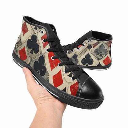 MEN'S Playing Card Suit High Top Canvas Cottagecore Custom Shoes