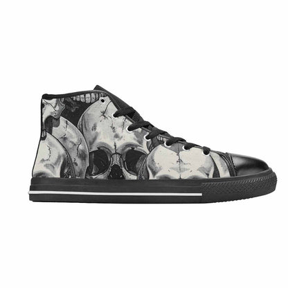 MEN'S Tessellated Human Skulls High Top Canvas Cottagecore Custom Sneakers
