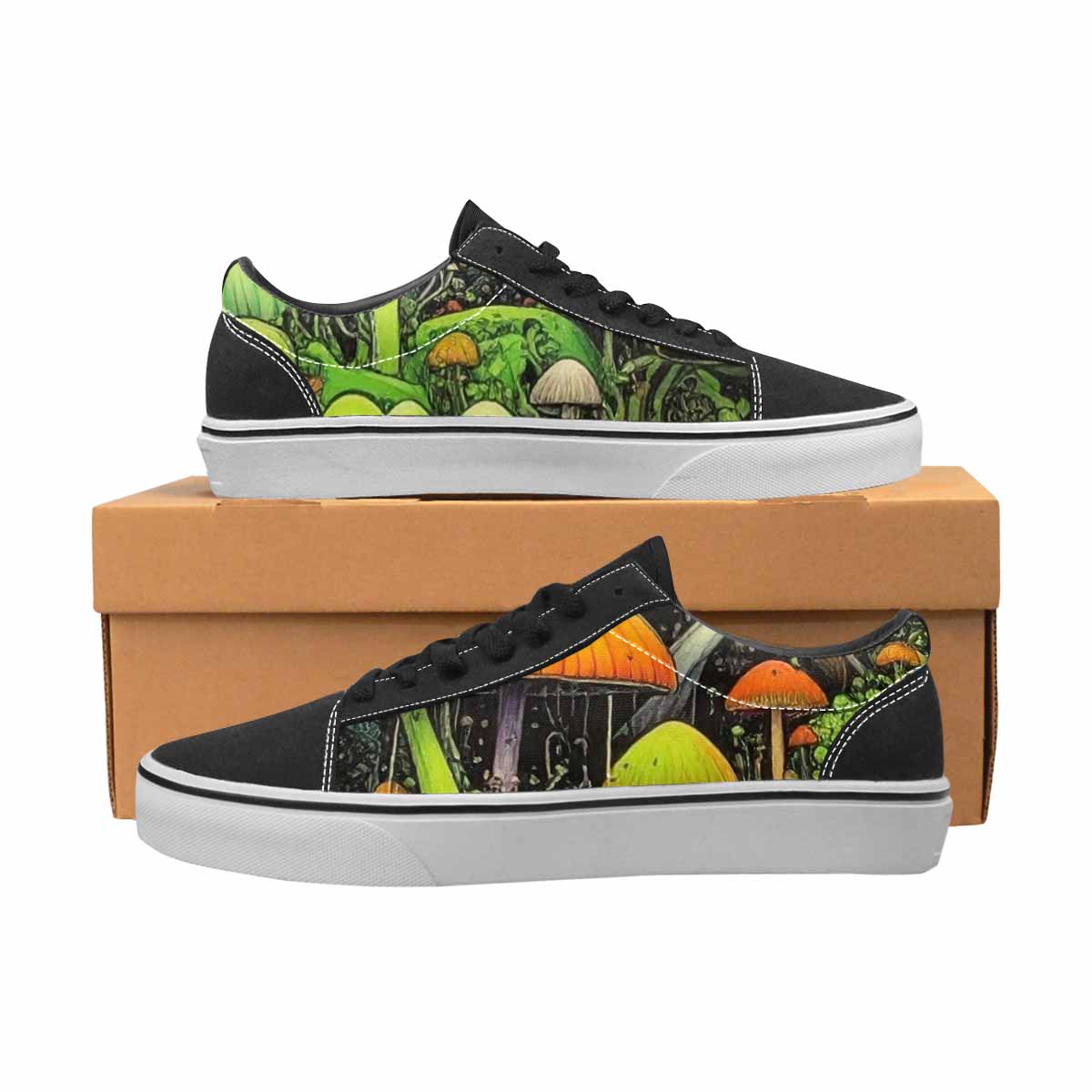 WOMEN'S Rainbow Drip Mushrooms Lace-Up Canvas Surreal Shoes