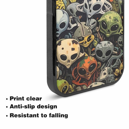 iPhone 15 Plus Case — Aliens Camo Aliens Pattern Hundreds Of, Custom Designed Case Cover