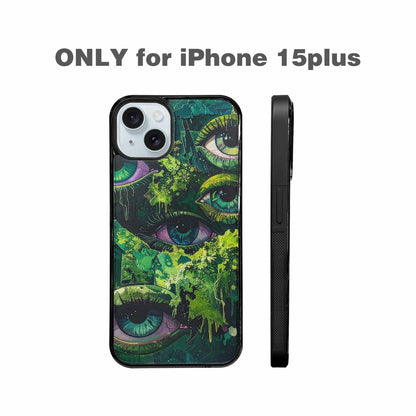 iPhone 15 Plus Case — Reptile Eye Cartoon, Custom Printed Phone Case