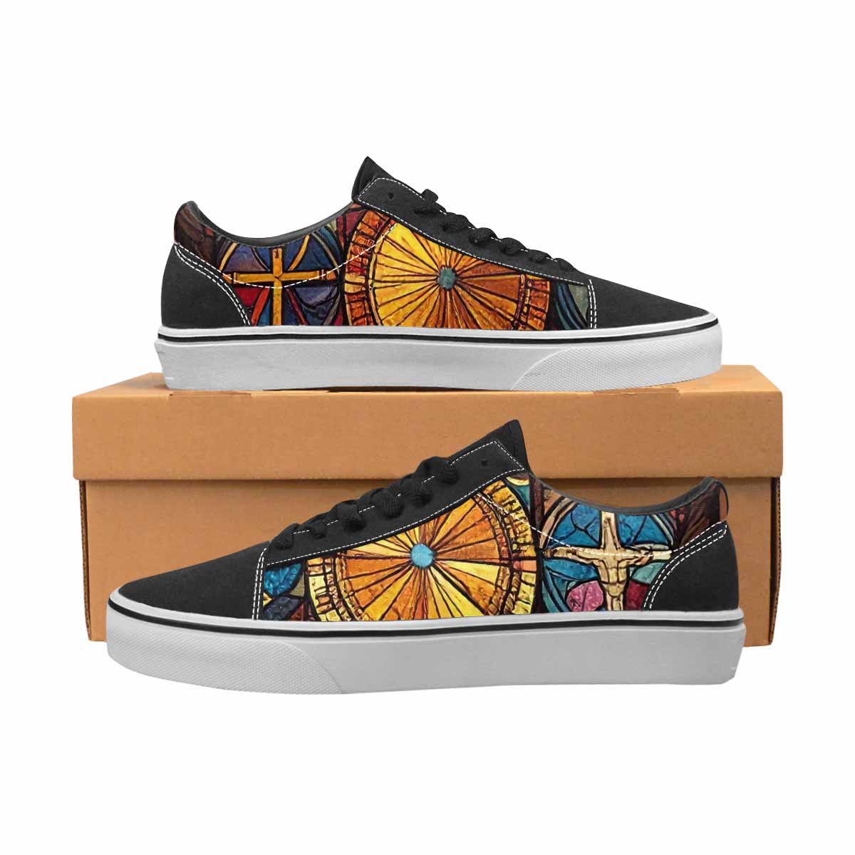 WOMEN'S Jesus Face Small Canvas Lace-Up Surreal Sneakers