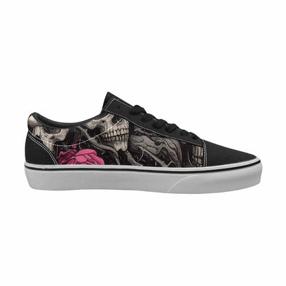 WOMEN'S Skull Roses Lace-Up Canvas Kaleidoscope Custom Sneakers