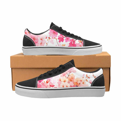 WOMEN'S Cherry Blossom Branch Cherry Lace-Up Canvas Aesthetic Custom Shoes