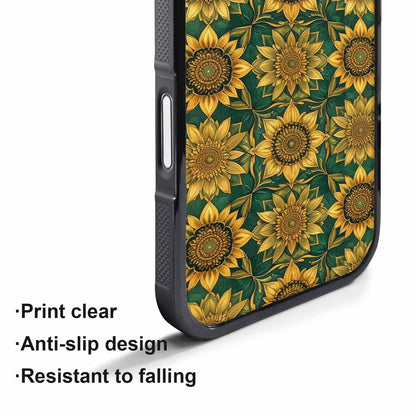 iPhone 17 Pro Case — Sunflower Mandala Kaleidoscope Floral, Custom Print Case Cover