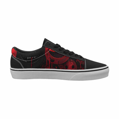 WOMEN'S Melting Moon Smiley Lace-Up Canvas Melting Art Sneakers