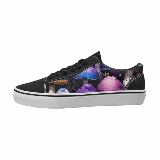 MEN'S Mushrooms Black & Purple Ink Canvas Streetwear Wallpaper Art Custom Shoes