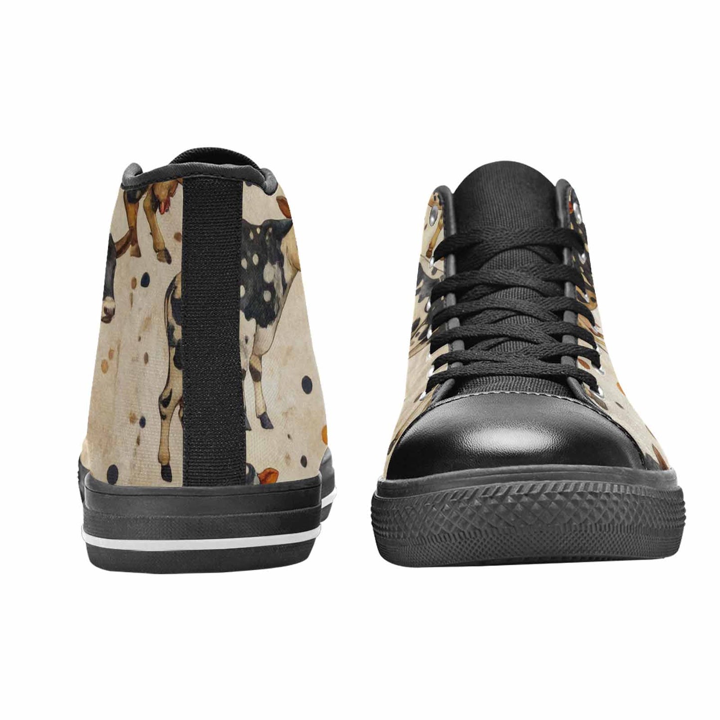 WOMEN'S Cow Animal Print High Top Canvas Y2K Custom Shoes