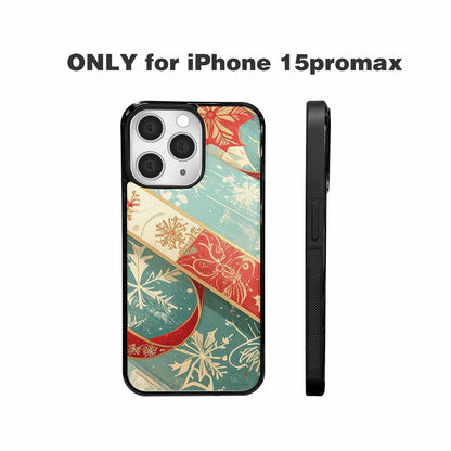 iPhone 15 Pro Max Case — Christmas Wrapping Paper Pattern Art Wallpaper, Unique Phone Case Design