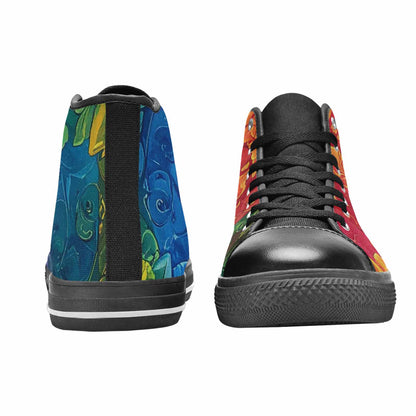 MEN'S Rainbow Pride Flag High Top Canvas Surreal Custom Sneakers