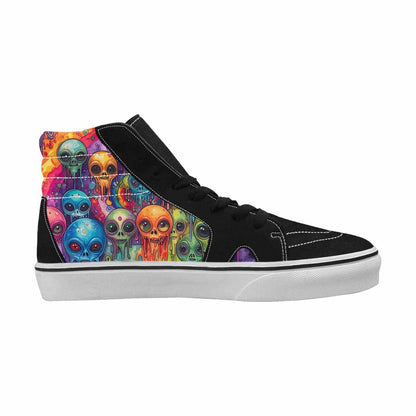 MEN'S Melting Aliens High Top Canvas Kaleidoscope Custom Sneakers