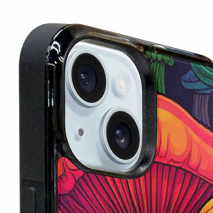 iPhone 15 Plus Case — Psychedelic Mushroom Cartoon Pattern, Custom Made Phone Cover
