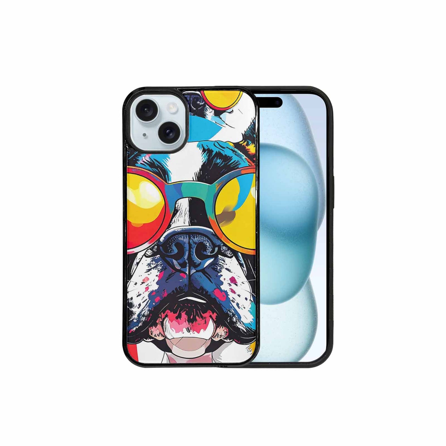 iPhone 15 Plus Case — French Bulldog Pop Art Pattern, Custom Printed Phone Case