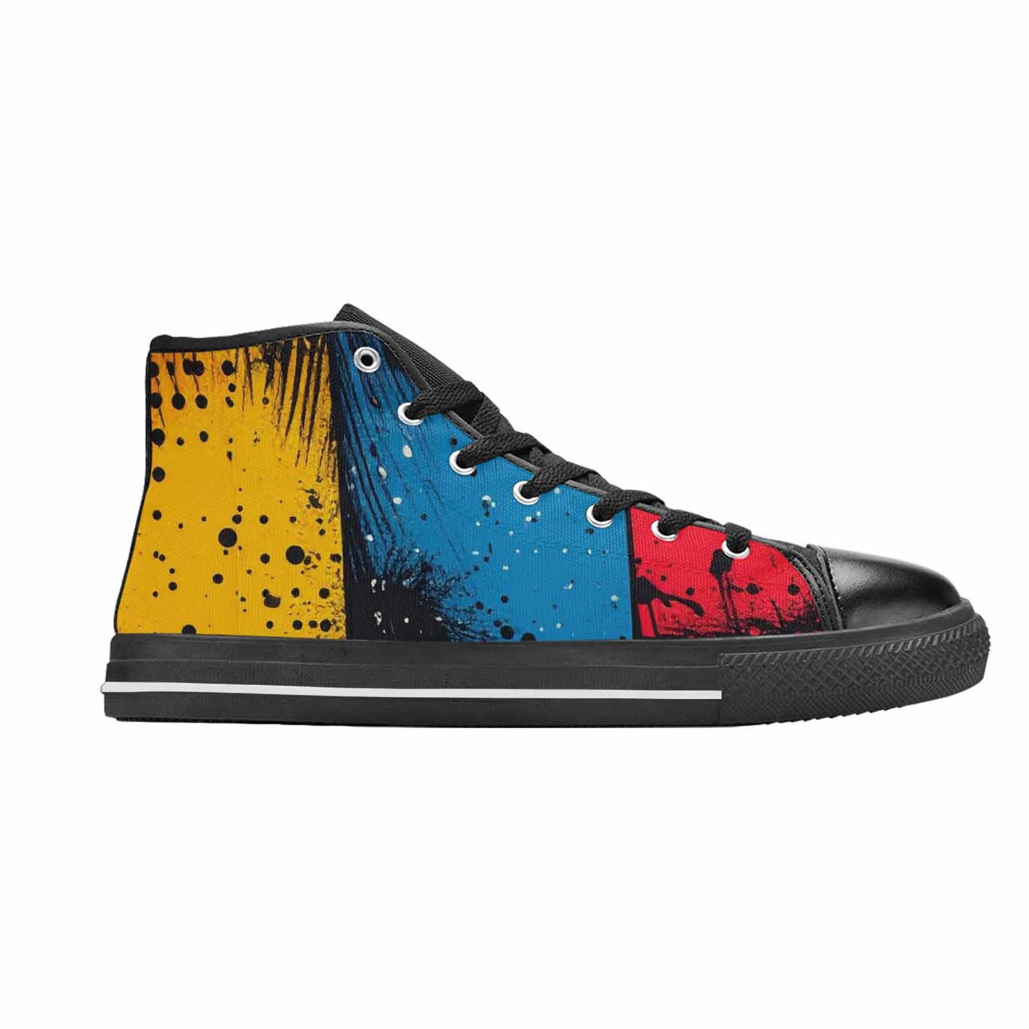 MEN'S Comic Book Halftone High Top Canvas Grunge Custom Shoes