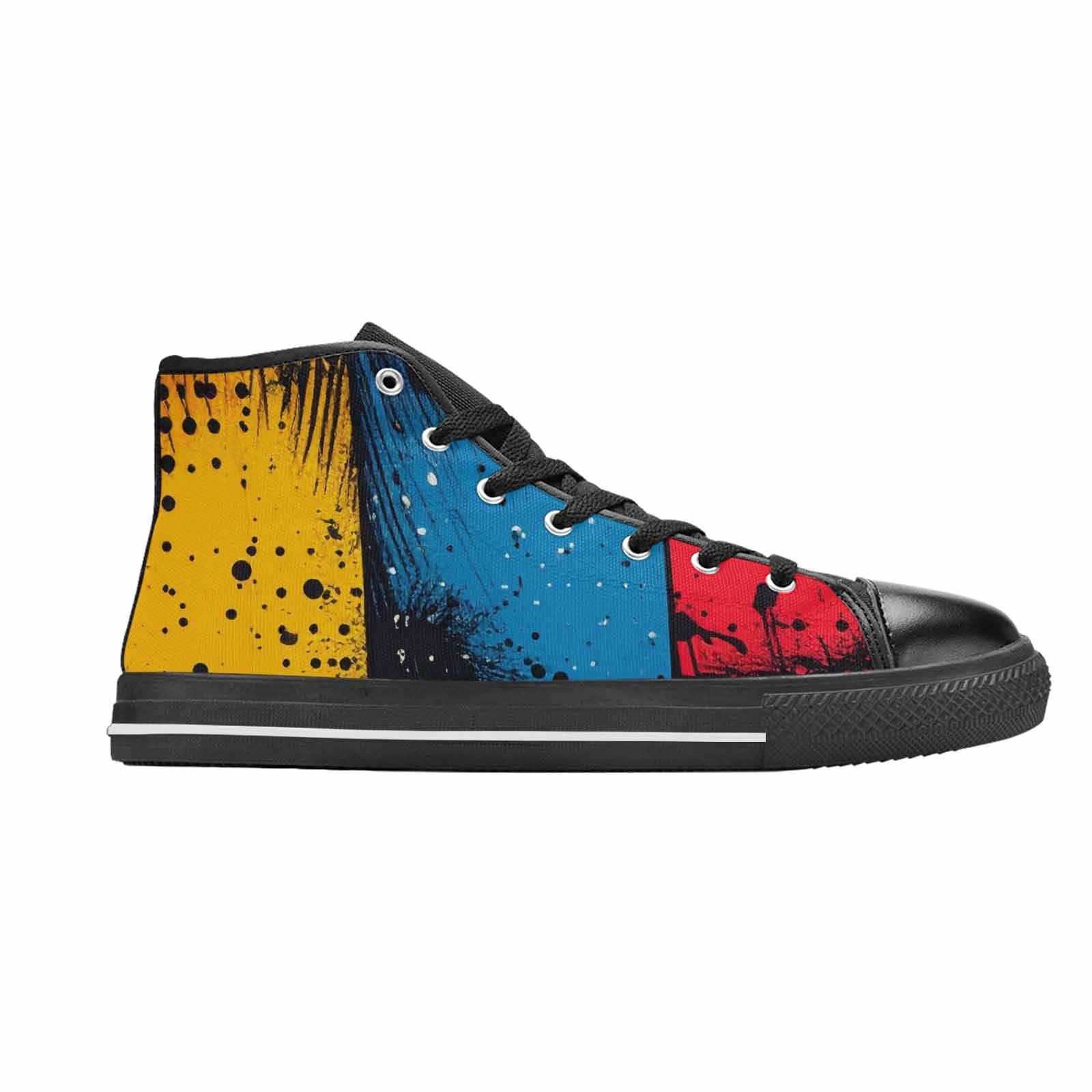 MEN'S Comic Book Halftone High Top Canvas Grunge Custom Shoes