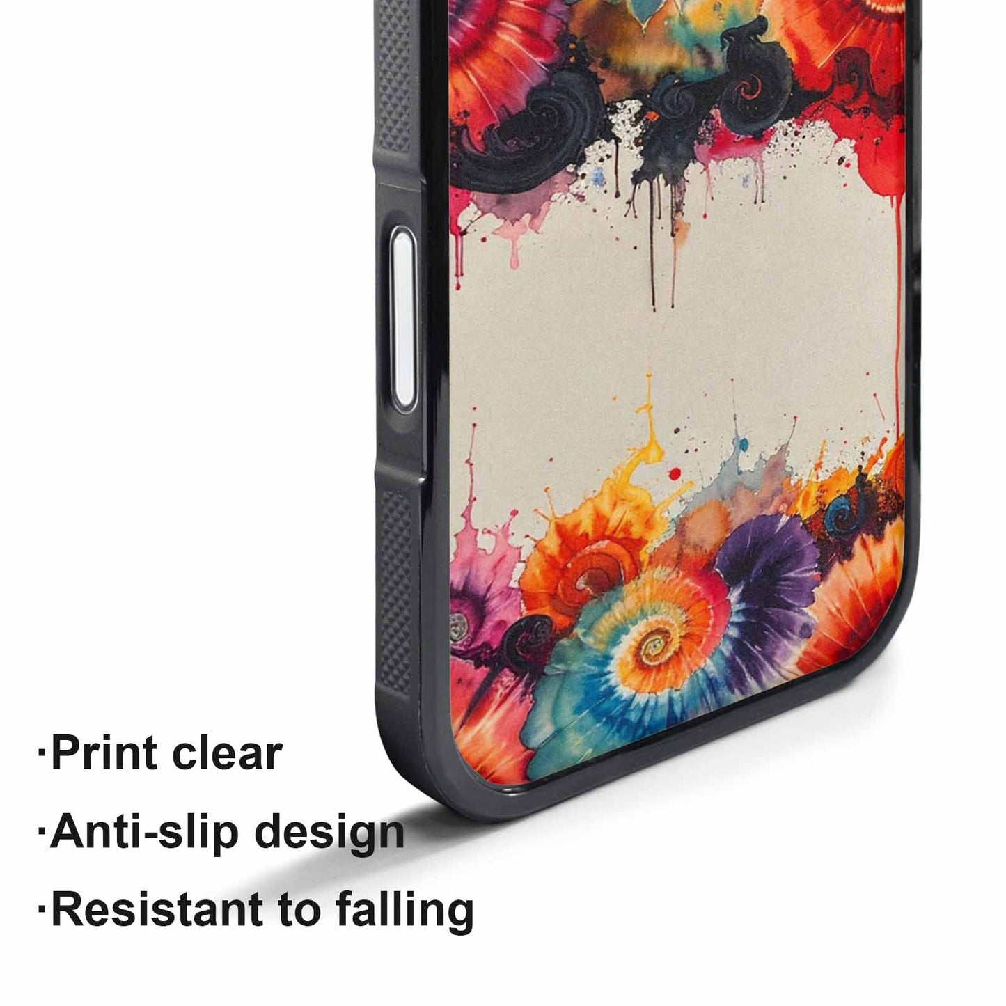 iPhone 17 Pro Max Case — Tie Dye Swirls Black Tie Dye, Custom Print Case Cover