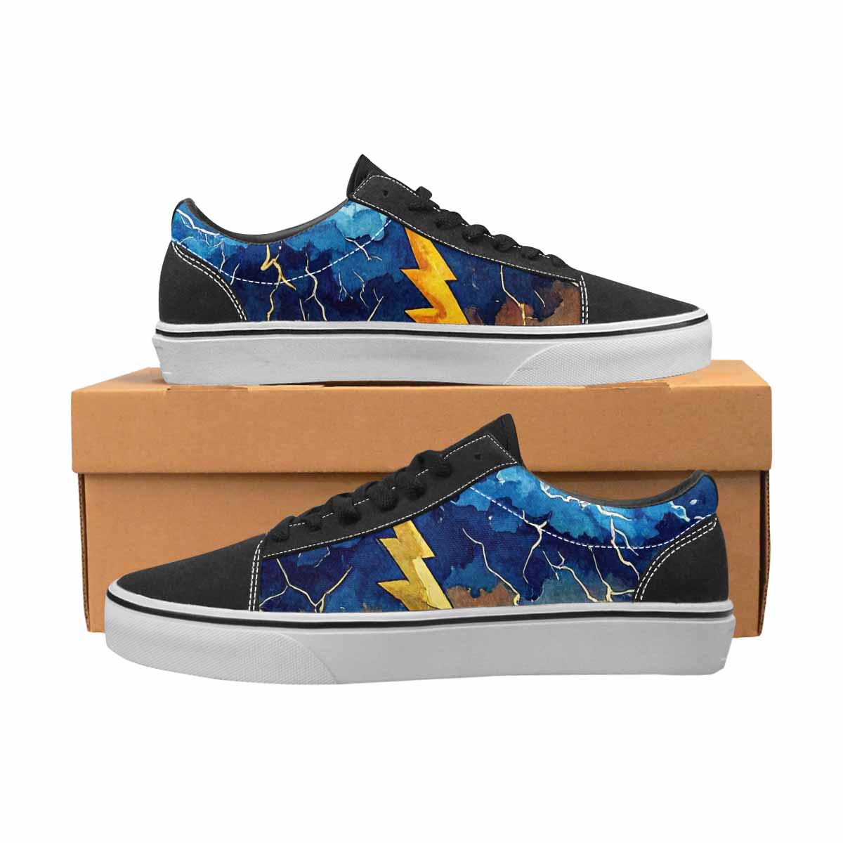 WOMEN'S Lightning Bolt Canvas Lace-Up Dark Academia Sneakers