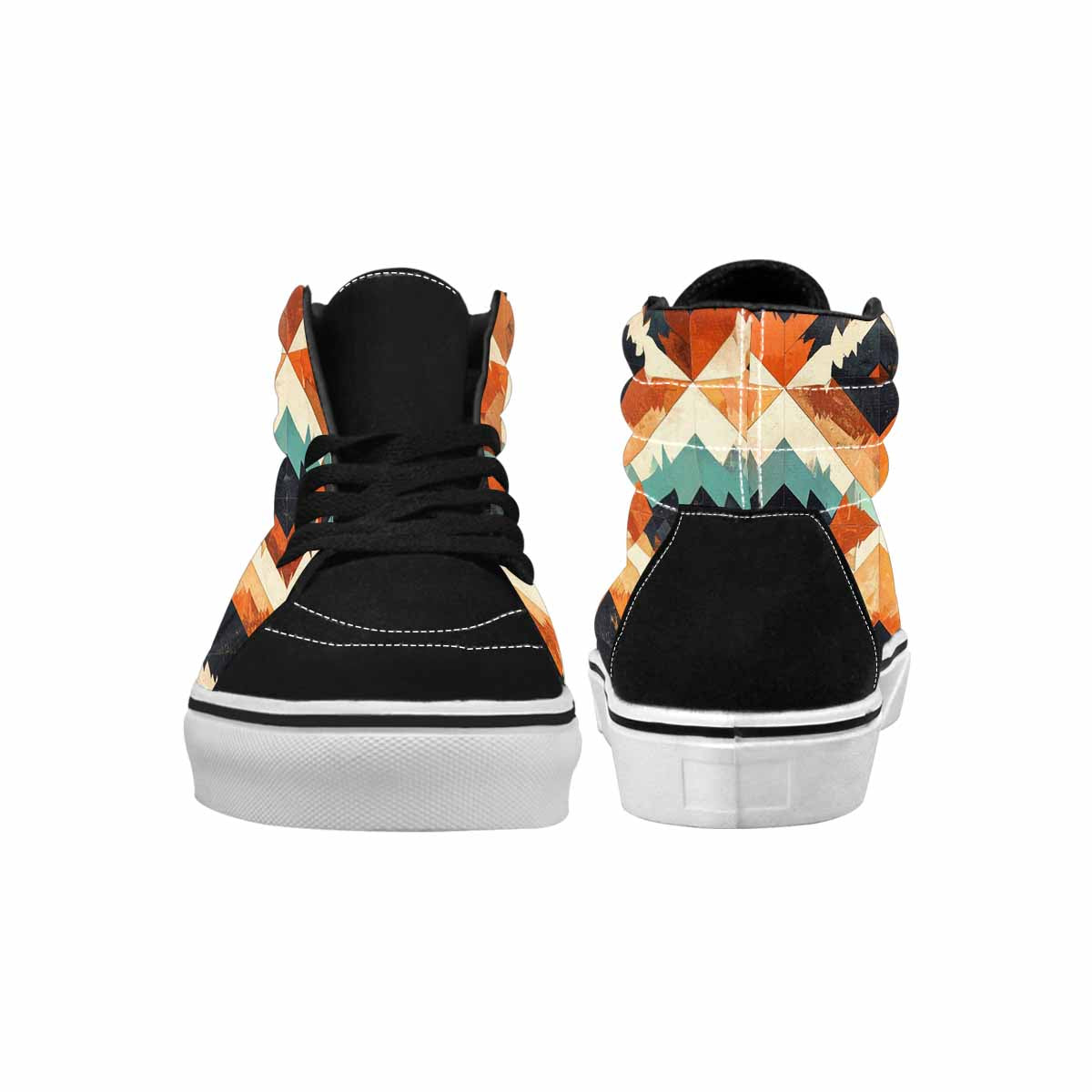 WOMEN'S Southwestern Geometric Diamond High Top Canvas Aesthetic Custom Sneakers