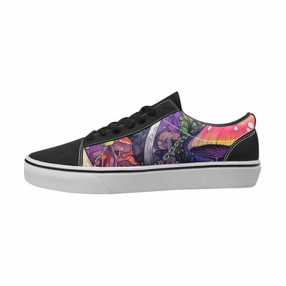 MEN'S Mushrooms Black & Purple Ink Canvas Streetwear Wallpaper Art Custom Art Shoes